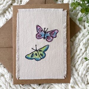 Embroidered Butterfly Greeting Card